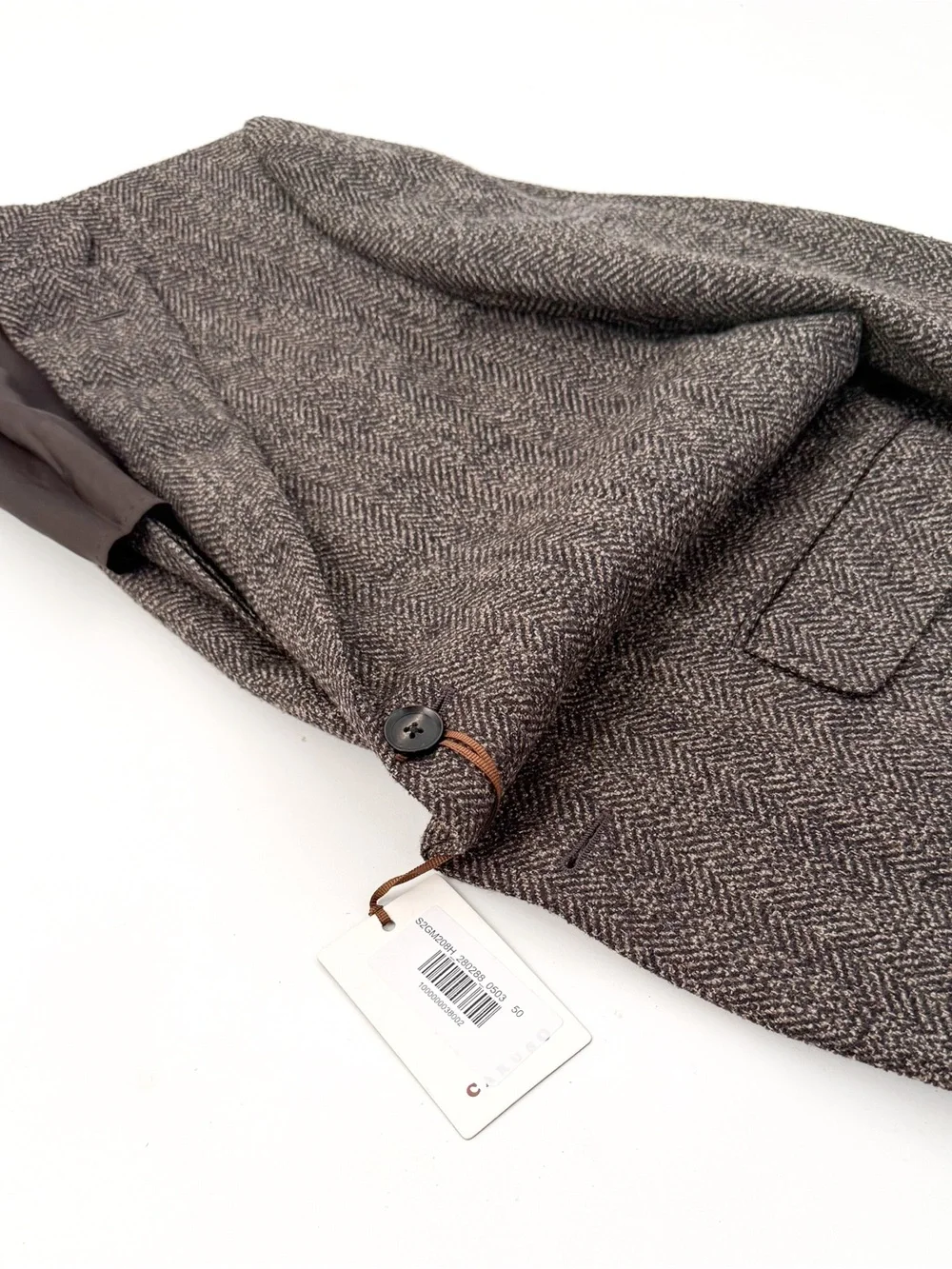NWT NEW Caruso Tweed Brown Herringbone Wool Silk Blazer Classic Sport Coat 40R